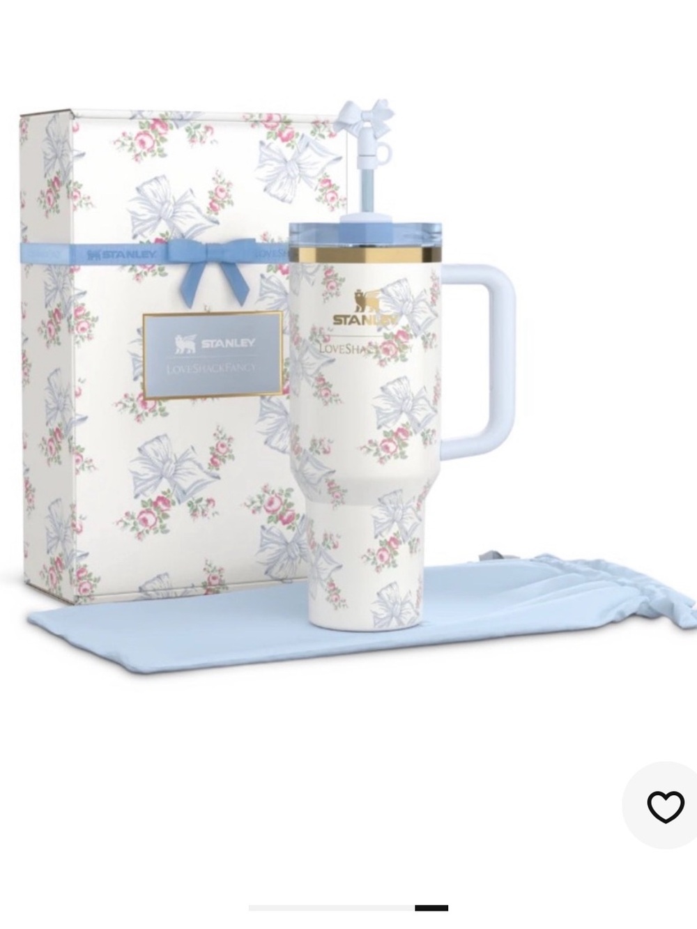 Stanley LoveShackFancy Bow coquette holiday blue limited edition 40oz quencher